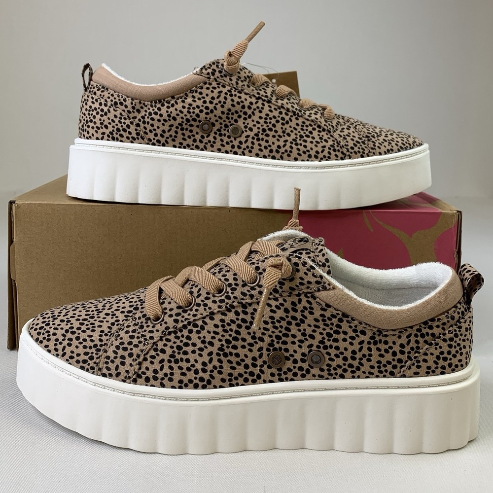 Roxy Womens Sheilahh Brown Black Spots Shoes Platform Sneakers Multiple Sizes